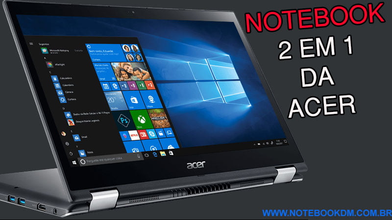 Notebook Acer Spin 3 SP314-51-C5NP 2 Notebook Acer Spin 3 SP314-51-C5NP Este Modelo 2 em 1 é indicado para pessoas que precisam de mobilidade e usabilidade em um único notebook. até 16 Horas