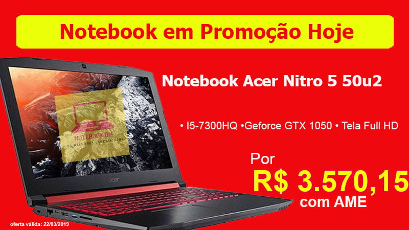 Notebook Acer Nitro 5 com desconto