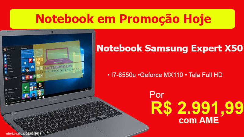 Notebook Expert X50 com Desconto