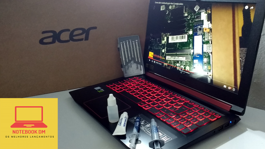 Como trocar pasta térmica do Notebook Acer Nitro 5 1 Como trocar pasta térmica do Notebook Acer Nitro 5 fazer limpeza gastando pouco diminuir temperatura notebook computadores devem passar por uma manutenção