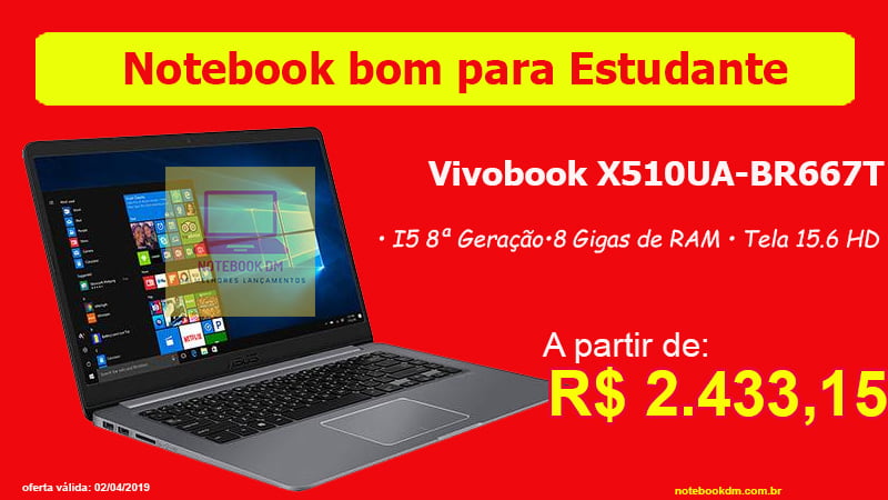 Notebook bom Asus Vivobook X510UA-BR667T 1 Notebook bom Asus Vivobook X510UA-BR667T