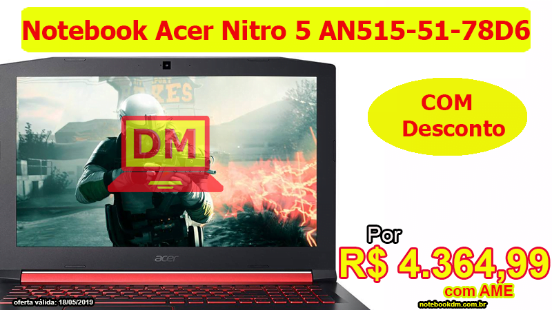 Acer Nitro 5 AN515-51-78D6 com desconto 1 Acer Nitro 5 AN515-51-78D6 com desconto