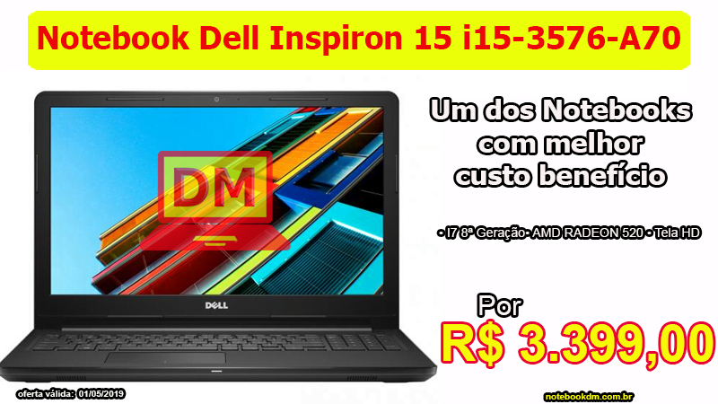 Dell i15-3576-A70 1 Dell i15-3576-A70 : Um modelo intermediário