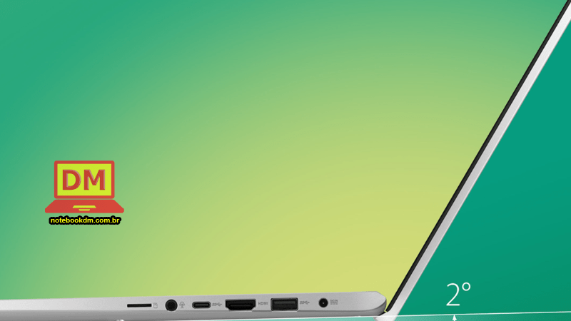 Notebook Asus VivoBook 15 X512FA-BR566T 2019 Cinza Escuro 2 dobradiças ErgoLift, que segura a tela com segurança