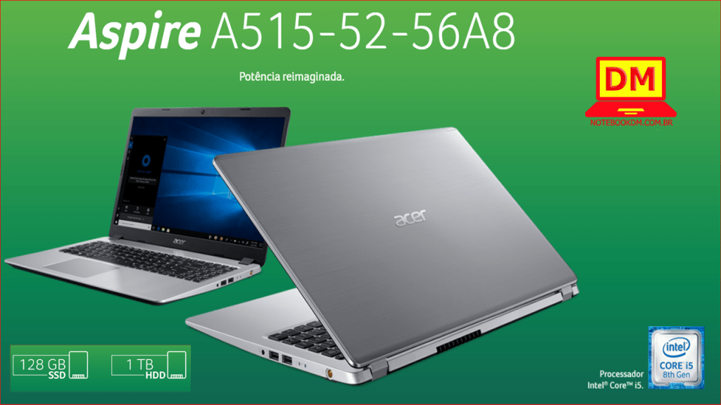 Notebook Acer A515-52-56A8 1 O Notebook Acer A515-52-56A8 é um dos novos modelos lançados