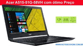 O Acer A515-51G-58VH é um Notebook intermediário muito bom