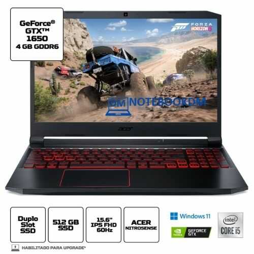 10 melhores notebooks 8 Notebook Gamer Acer Nitro 5 AN515-55-59T4