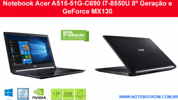 Notebook Acer A515-51G-C690 I7-8550U 8º Geração e GeForce MX130