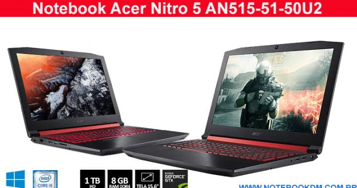 Notebook Acer Nitro 5 AN515-51-50U2 com Tela IPS e GTX 1050 !
