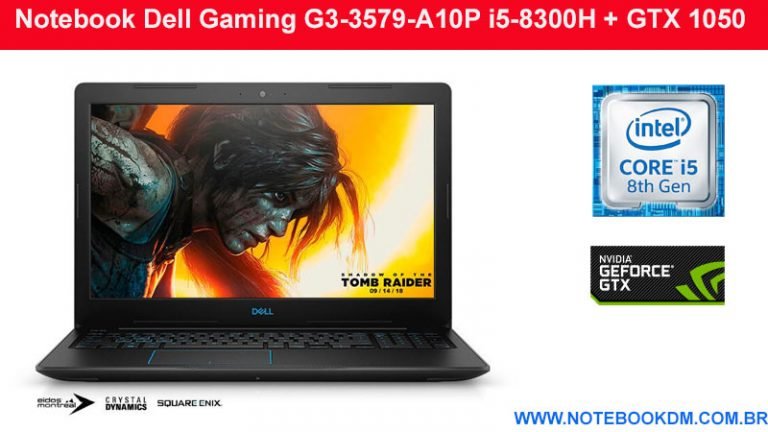Notebook Dell Gaming G3-3579-A10P i5-8300H + GTX 1050