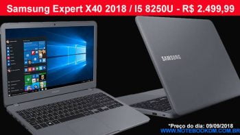 Samsung Expert X40 2018 / I5 8250U - R$ 2.499,99 à vista Notebook boa configuração para trabalhar com diversas tarefas SLOT para instalação de SSD M.2