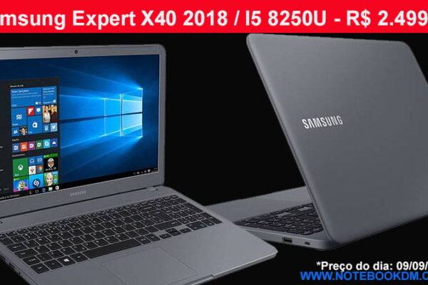 Samsung Expert X40 2018 / I5 8250U - R$ 2.499,99 à vista Notebook boa configuração para trabalhar com diversas tarefas SLOT para instalação de SSD M.2