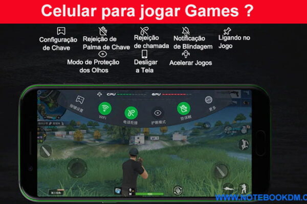 Celular para jogar Games aparelho com Processador Qualcomm Snapdragon 845 8 Gigas de Memória RAM Smartphone Black Shark Games com ótimo gráficos