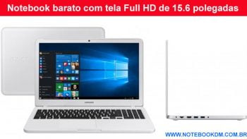 Notebook barato com tela Full HD de 15.6 polegadas bom para tarefas básicas diárias Notebook Samsung Essentials E30 boa configuração bom custo benefício