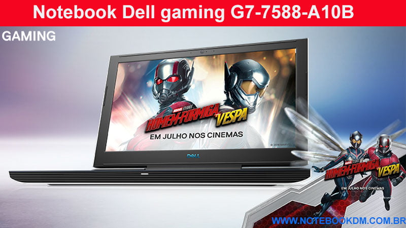 Notebook Dell gaming G7-7588-A10B i5 8gb Geforce GTX 1050ti com 4 Gigas de Memória VRAM GDDR5 Modelo excelente rodar Jogos com gráficos altos taxa de FPS
