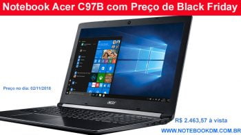 Notebook Acer C97B com Preço de Black Friday bom notebook grande Oferta Notebook Acer Aspire 5 A515-51G-C97B trabalha estudar rodar Games da atualidade