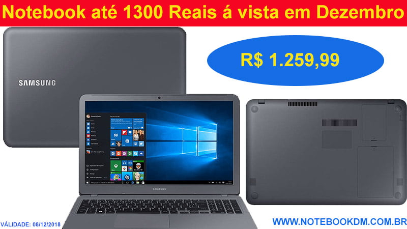 Veja um ótimo Notebook até 1300 Reais á vista para comprar em Dezembro de 2018! O Modelo pode ser usado para estudos e para assistir á vídeos.