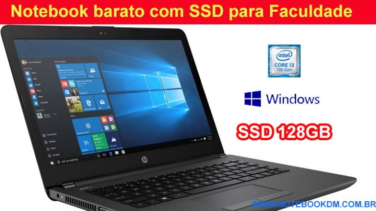 Notebook barato com SSD para faculdade em 2026 — leve, com bateria e SSD NVMe