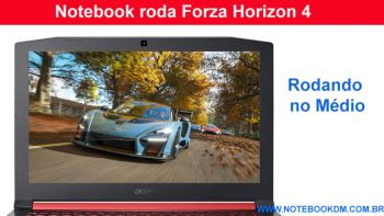 Notebook roda Forza Horizon 4 em gráficos bons vídeo de um teste notebook gamer de entrada Game Notebook Acer Nitro 5 I5 + GTX 1050 de 4 Gigas de Memória