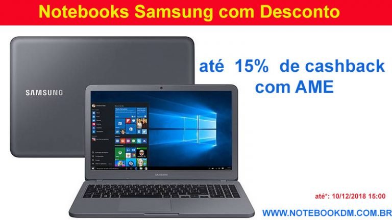 Notebook Samsung com Desconto em Dezembro