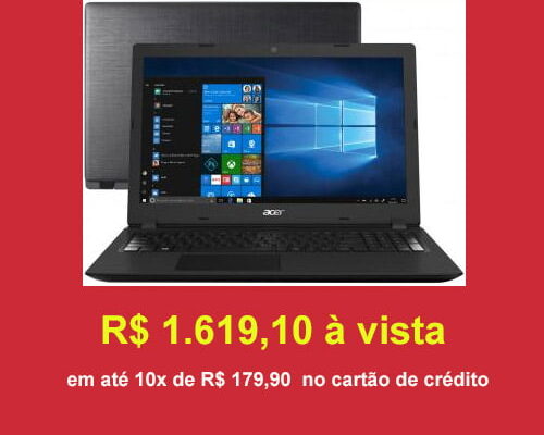 Notebook Acer A315-53-34Y4 na Liquidação Fantástica um Modelo básico excelente para estudo, trabalho e até rodar jogos mais Leves...