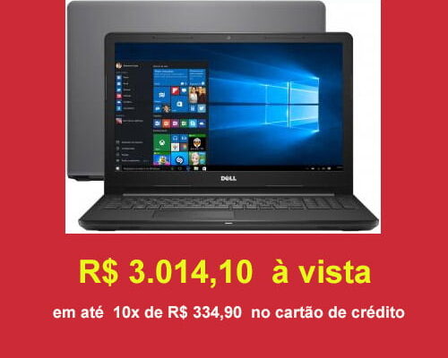 Notebook Dell Inspiron i15-3576-A70 na liquidação Fantástica Este Modelo da Dell é perfeito para usar na faculdade, no trabalho e em pequenos escritórios