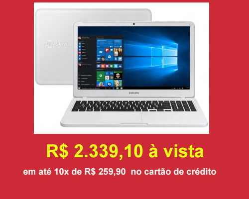 Notebook Expert X40 Branco com Desconto O Notebook Samsung Expert X40 na cor Branca está com desconto por tempo super Limitado R$ 2.339,10 à vista