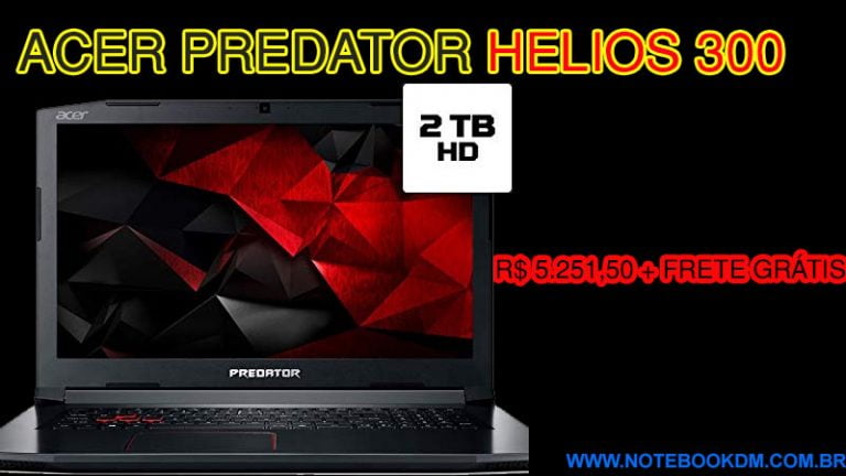 Notebook para jogos Acer Predator Helios 300 O Notebook Gamer Acer Predator Helios 300 é um ótimo modelo para rodar jogos pesados em 2019....