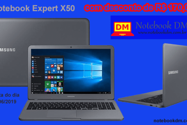 Notebook Expert X50 com desconto de 170 Reais