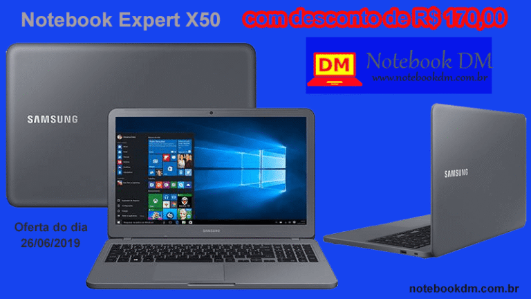 Notebook Expert X50 com desconto de 170 Reais
