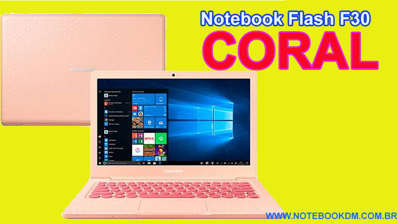 Notebook Flash F30 NP530XBB-AD3BR Coral