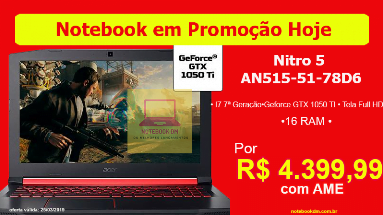 Notebook Acer Nitro 5 AN515-51-78D6 com desconto