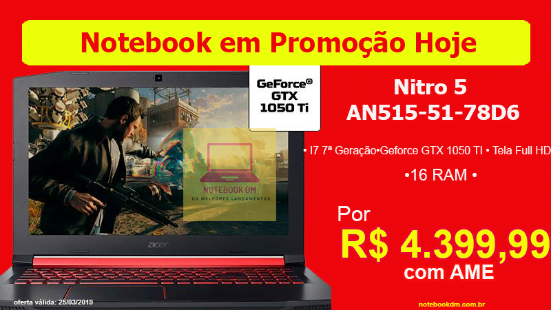 Notebook Acer Nitro 5 AN515-51-78D6 com desconto