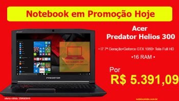 Notebook Gamer Acer Predator Helios 300 com Desconto