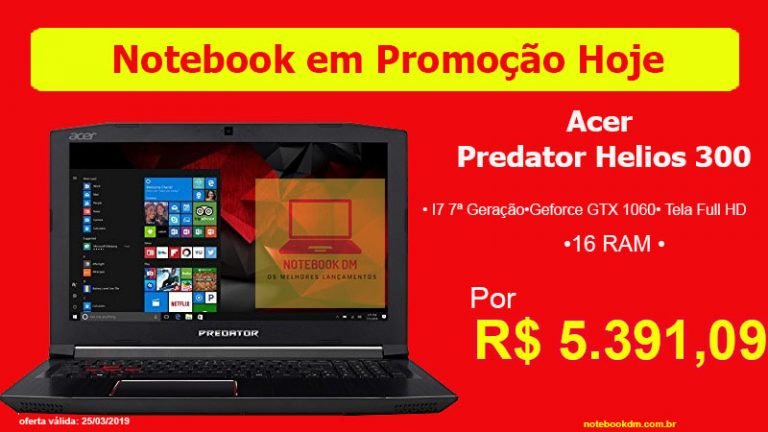 Notebook Gamer Acer Predator Helios 300 com Desconto