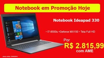 Notebook Ideapad 330 81FE0000BR em Promoção