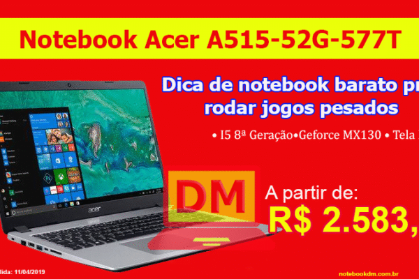 Dica de notebook barato pra rodar jogos pesados. Notebook para jogar FORTNITE, GTA V, CSGO e outros !