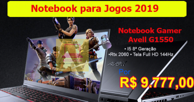 Notebook Gamer Avell G1550: GeForce Rtx 2060 tela de 144Hz SSD M.2