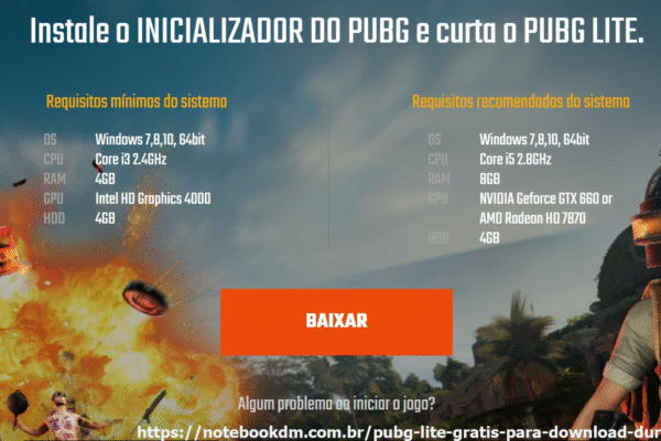 PUBG LITE gratis para download durante lançamento