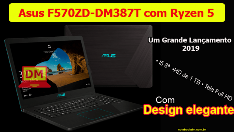 Notebook Asus F570ZD-DM387T com Ryzen 5 e GTX 1050 !