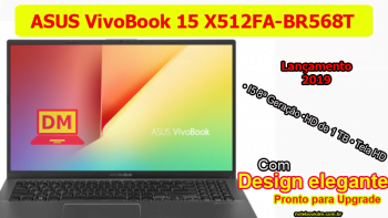 Notebook ASUS VivoBook 15 X512FA-BR568T 2019 Cinza Escuro recheado de tecnologias