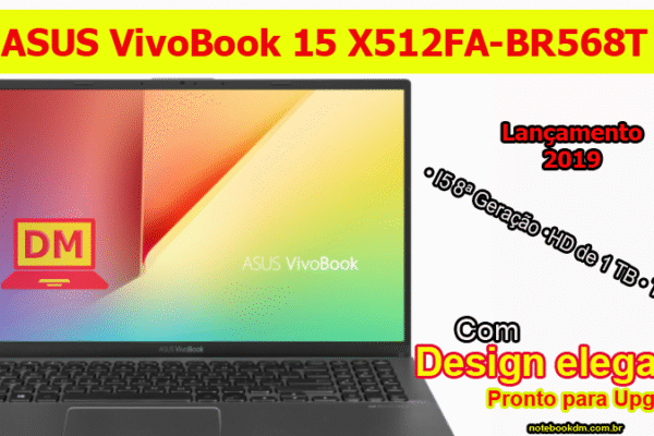 Notebook ASUS VivoBook 15 X512FA-BR568T 2019 Cinza Escuro recheado de tecnologias