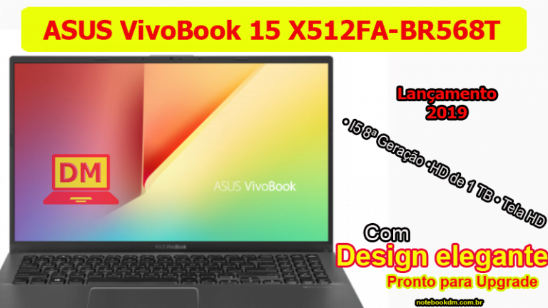 Notebook ASUS VivoBook 15 X512FA-BR568T 2019 Cinza Escuro recheado de tecnologias
