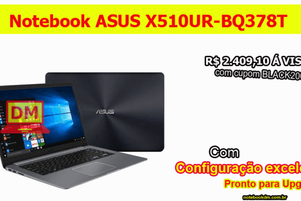 Notebook Asus X510UR-BQ378T com Cupom BLACK200