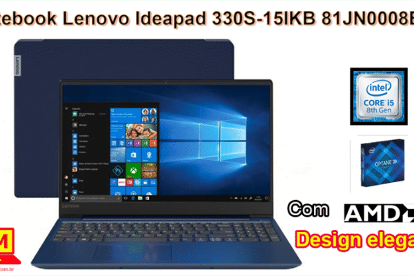 O Notebook Lenovo Ideapad 330S-15IKB 81JN0008BR é um ótimo modelo