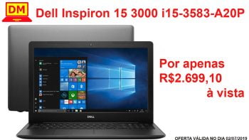O Notebook Dell Inspiron i15-3583-A20P é bom e tem bom custo benefício em 2019.