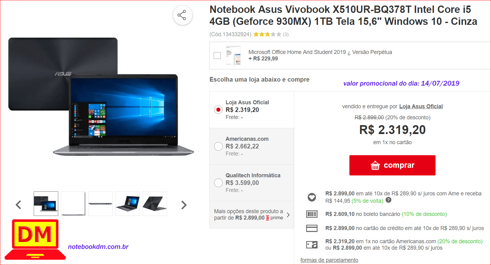 Melhor Notebook custo benefício da Asus 2019