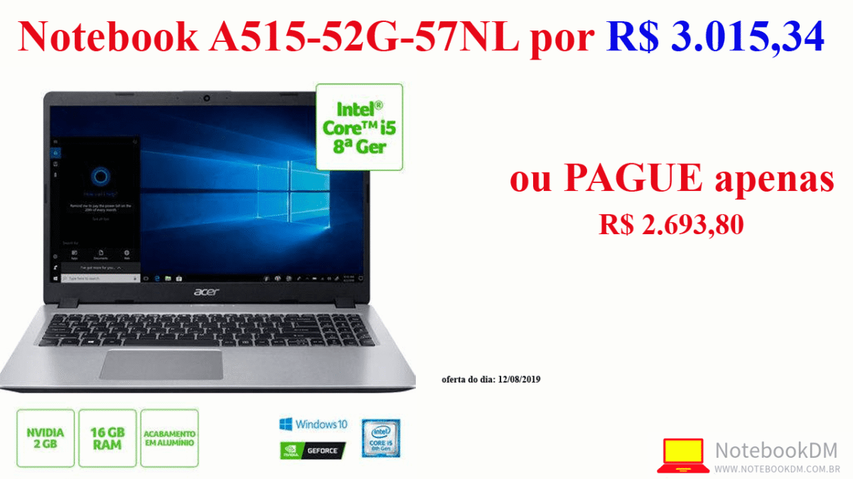 Notebook Acer A515-52G-57NL