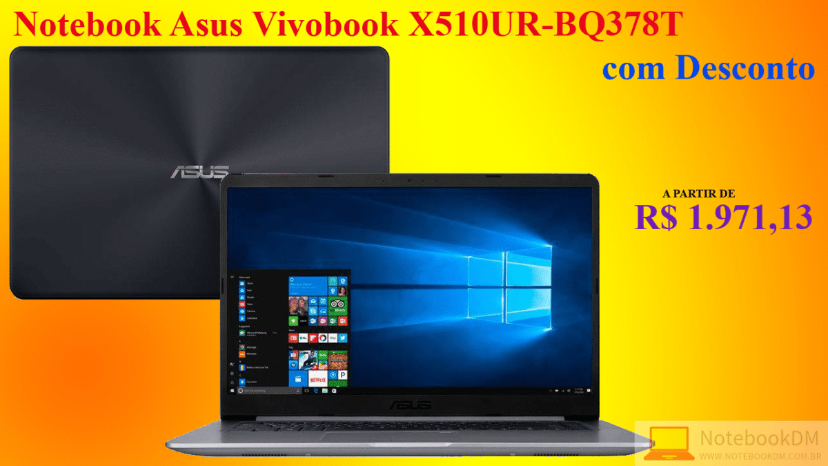 Notebook Asus Vivobook X510UR-BQ378T com Desconto por tempo super Limitado
