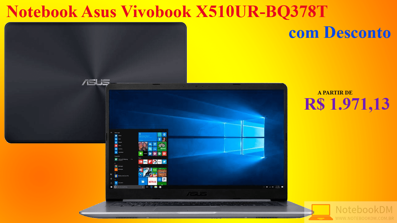 Notebook Asus Vivobook X510UR-BQ378T com Desconto por tempo super Limitado